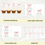 Editable Christmas She's Tying The Knot Bridal Shower Bundle Set | Christmas Theme | Instant Download | Canva Template