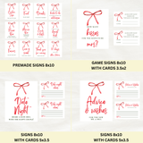 Editable Christmas She's Tying The Knot Bridal Shower Bundle Set | Christmas Theme | Instant Download | Canva Template