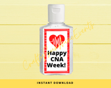 INSTANT DOWNLOAD Happy CNA Week Hand Sanitizer Labels