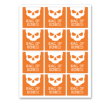 Orange Skull Bag Of Bones | Halloween Gift Tags | Instant Download | 2.5x2.5