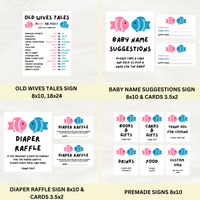 DIGITAL DOWNLOAD ONLY Fish Themed Gender Reveal Bundle Set