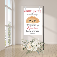 Editable A Little Pierog Is On The Way Baby Shower Welcome Sign | Polish Baby Shower | Instant Download | Canva Template | 18x24, 24x36