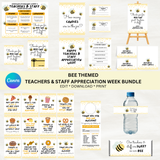 DIGITAL DOWNLOAD ONLY Bee Themed Teachers & Staff Appreciation Week Bundle Set