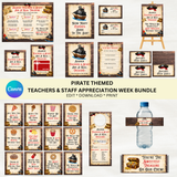 DIGITAL DOWNLOAD ONLY Pirate Themed Teachers & Staff Appreciation Week Bundle Set