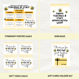 DIGITAL DOWNLOAD ONLY Bee Themed Teachers & Staff Appreciation Week Bundle Set