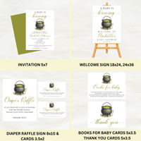 Editable Halloween A Baby Is Brewing Baby Shower Bundle Set | Halloween Theme | Instant Download | Edit With Canva