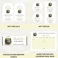 Editable Halloween A Baby Is Brewing Baby Shower Bundle Set | Halloween Theme | Instant Download | Edit With Canva