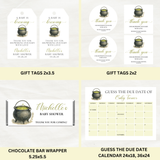 Editable Halloween A Baby Is Brewing Baby Shower Bundle Set | Halloween Theme | Instant Download | Edit With Canva