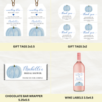Editable Fall Something Blue Before I Do Bridal Shower Bundle Set | Blue Pumpkin | Fall Theme | Instant Download | Canva Template
