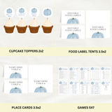 Editable Fall Something Blue Before I Do Bridal Shower Bundle Set | Blue Pumpkin | Fall Theme | Instant Download | Canva Template