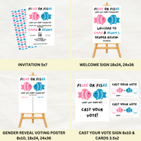 DIGITAL DOWNLOAD ONLY Fish Themed Gender Reveal Bundle Set