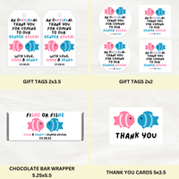 DIGITAL DOWNLOAD ONLY Fish Themed Gender Reveal Bundle Set