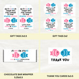 DIGITAL DOWNLOAD ONLY Fish Themed Gender Reveal Bundle Set