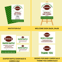 DIGITAL DOWNLOAD ONLY Football Themed Baby Shower Bundle Set