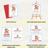 Editable Patriotic Red, White & Due Bear Baby Shower Bundle Set | Instant Download | Edit With Canva