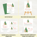 Editable Christmas We Can Bearly Wait Baby Shower Bundle Set | Christmas Theme | Instant Download | Edit With Canva