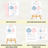 DIGITAL DOWNLOAD ONLY Fall Pink And Blue Pumpkin Gender Reveal Bundle Set
