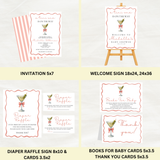 Editable Pink A Tini One Is On the Way Baby Shower Bundle Set | Instant Download | Edit With Canva