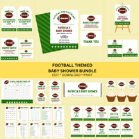 DIGITAL DOWNLOAD ONLY Football Themed Baby Shower Bundle Set