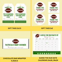 DIGITAL DOWNLOAD ONLY Football Themed Baby Shower Bundle Set