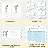 Editable Blue A Tini One Is On the Way Baby Shower Bundle Set | Instant Download | Edit With Canva