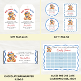 Editable Patriotic Red, White & Due Bear Baby Shower Bundle Set | Instant Download | Edit With Canva