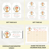 Editable Christmas A Little Deer Is Almost Here Baby Shower Bundle Set | Christmas Theme | Instant Download | Edit With Canva