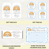 Editable Blue Polish A Little Pierog Is On the Way Baby Shower Bundle Set | Instant Download | Edit With Canva