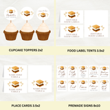 Editable S'more To Love Baby Shower Bundle Set | S'mores Theme | Instant Download | Edit With Canva