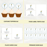 Editable Blue A Tini One Is On the Way Baby Shower Bundle Set | Instant Download | Edit With Canva