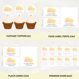 Editable Pink A Little Ray Of Sunshine Is On The Way Baby Shower Bundle Set | Instant Download | Edit With Canva