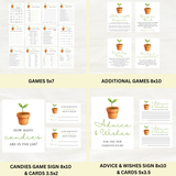 Editable A Little Sprout Is On The Way Baby Shower Bundle Set | Instant Download | Edit With Canva