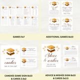 Editable S'more To Love Baby Shower Bundle Set | S'mores Theme | Instant Download | Edit With Canva