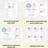 DIGITAL DOWNLOAD ONLY Fall Pink And Blue Pumpkin Gender Reveal Bundle Set