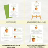 Editable A Little Sprout Is On The Way Baby Shower Bundle Set | Instant Download | Edit With Canva