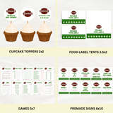 DIGITAL DOWNLOAD ONLY Football Themed Baby Shower Bundle Set