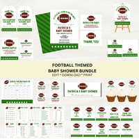 DIGITAL DOWNLOAD ONLY Football Themed Baby Shower Bundle Set