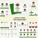 DIGITAL DOWNLOAD ONLY Football Themed Baby Shower Bundle Set