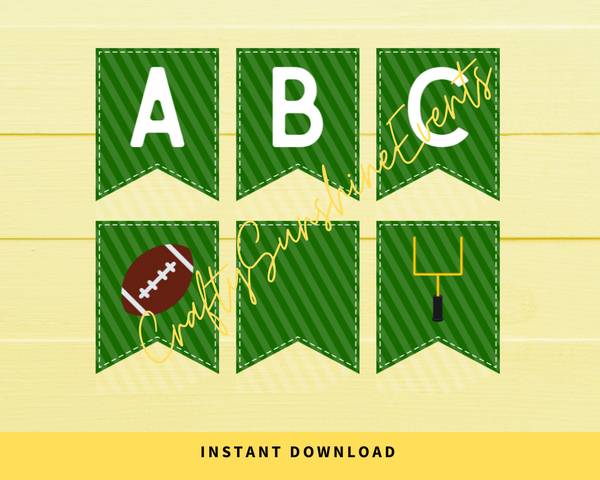 INSTANT DOWNLOAD Football Themed Banner 5x6