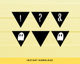 INSTANT DOWNLOAD Printable Halloween Ghost Themed Banner 5.5x4.8