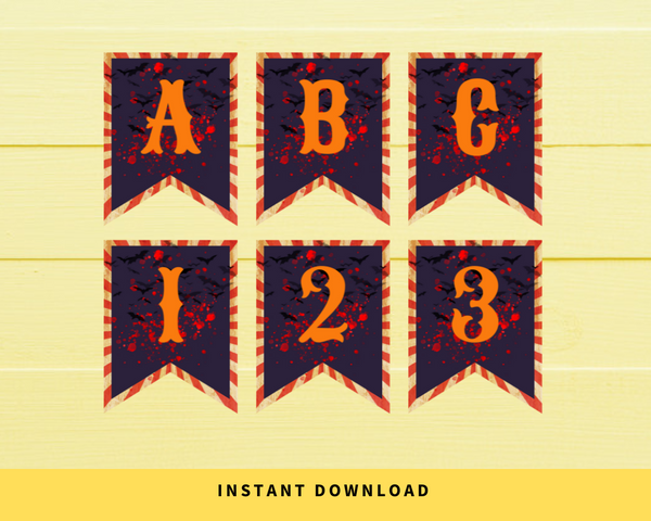 INSTANT DOWNLOAD Printable Halloween Circus/Carnival Themed Banner 5x7