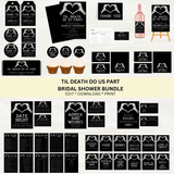 Editable Til Death Do Us Part Bridal Shower Bundle Set | Halloween Theme | Instant Download | Canva Template