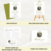 Editable Love Is Brewing Bridal Shower Bundle Set | Halloween Theme | Instant Download | Canva Template