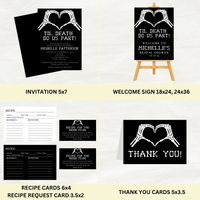 Editable Til Death Do Us Part Bridal Shower Bundle Set | Halloween Theme | Instant Download | Canva Template