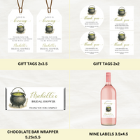 Editable Love Is Brewing Bridal Shower Bundle Set | Halloween Theme | Instant Download | Canva Template