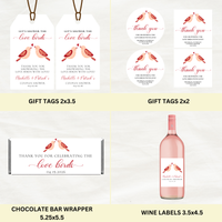 Editable Let's Shower The Love Birds Couples Shower Bundle Set | Bird Theme | Instant Download | Canva Template