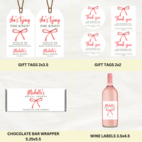 Editable Christmas She's Tying The Knot Bridal Shower Bundle Set | Christmas Theme | Instant Download | Canva Template