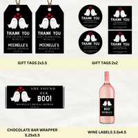 Editable She Found Her Boo Bridal Shower Bundle Set | Halloween Ghost Theme | Instant Download | Canva Template