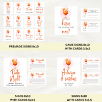 Editable Love At First Spritz Bridal Shower Bundle Set | Aperol Spritz Theme | Instant Download | Canva Template