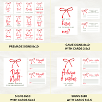 Editable Christmas She's Tying The Knot Bridal Shower Bundle Set | Christmas Theme | Instant Download | Canva Template